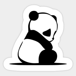 Baby Panda Silhouette Kawaii Art Logo Sticker